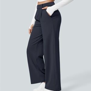 HALARA Flex DayStretch High Waisted Pocket Straight Leg Work Pants - Navy